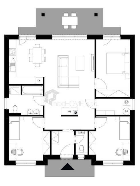 Trávník - rodinný dom do 100 m2